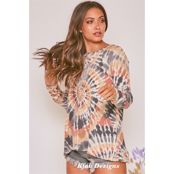 ❤️LAST! Back Detail Tie Dye Spiral Soft Knit Top! - Picture 10 of 12